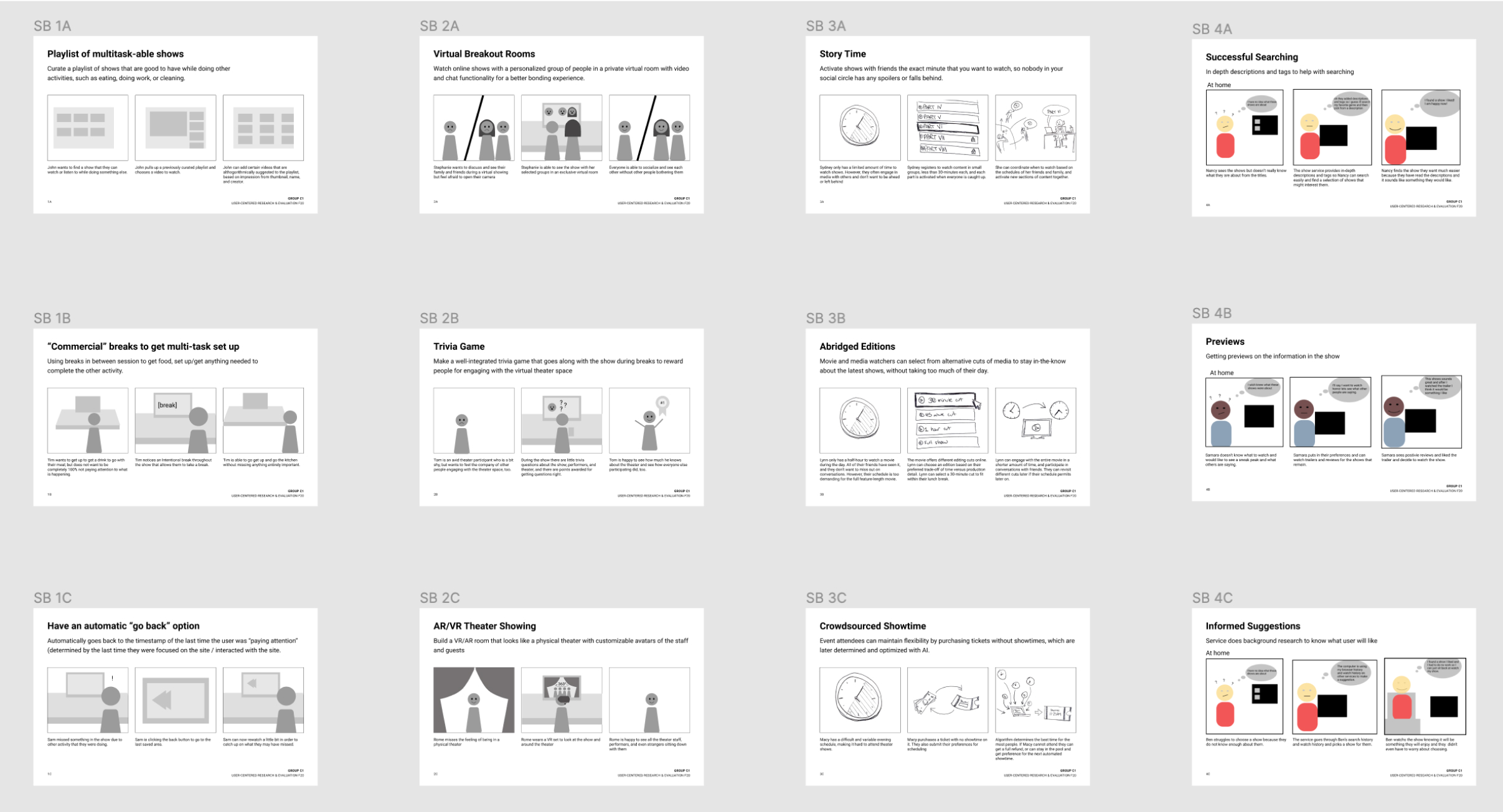 Full collection of storyboards