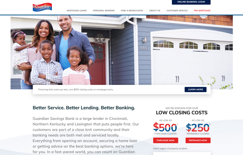 Guardian Savings Bank live site